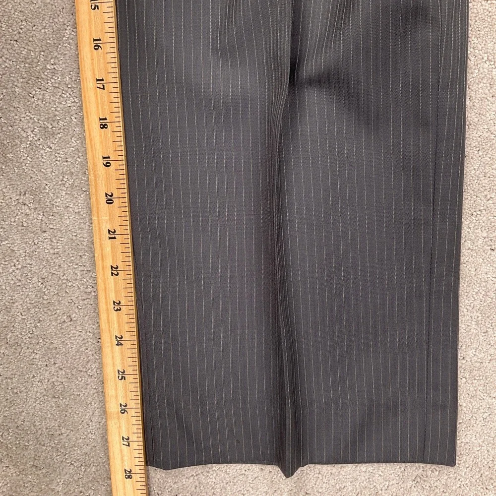 Pronto Uomo Suit Mens 46S 41W Gray Pinstripe Traditional Executive 2 Button Wool